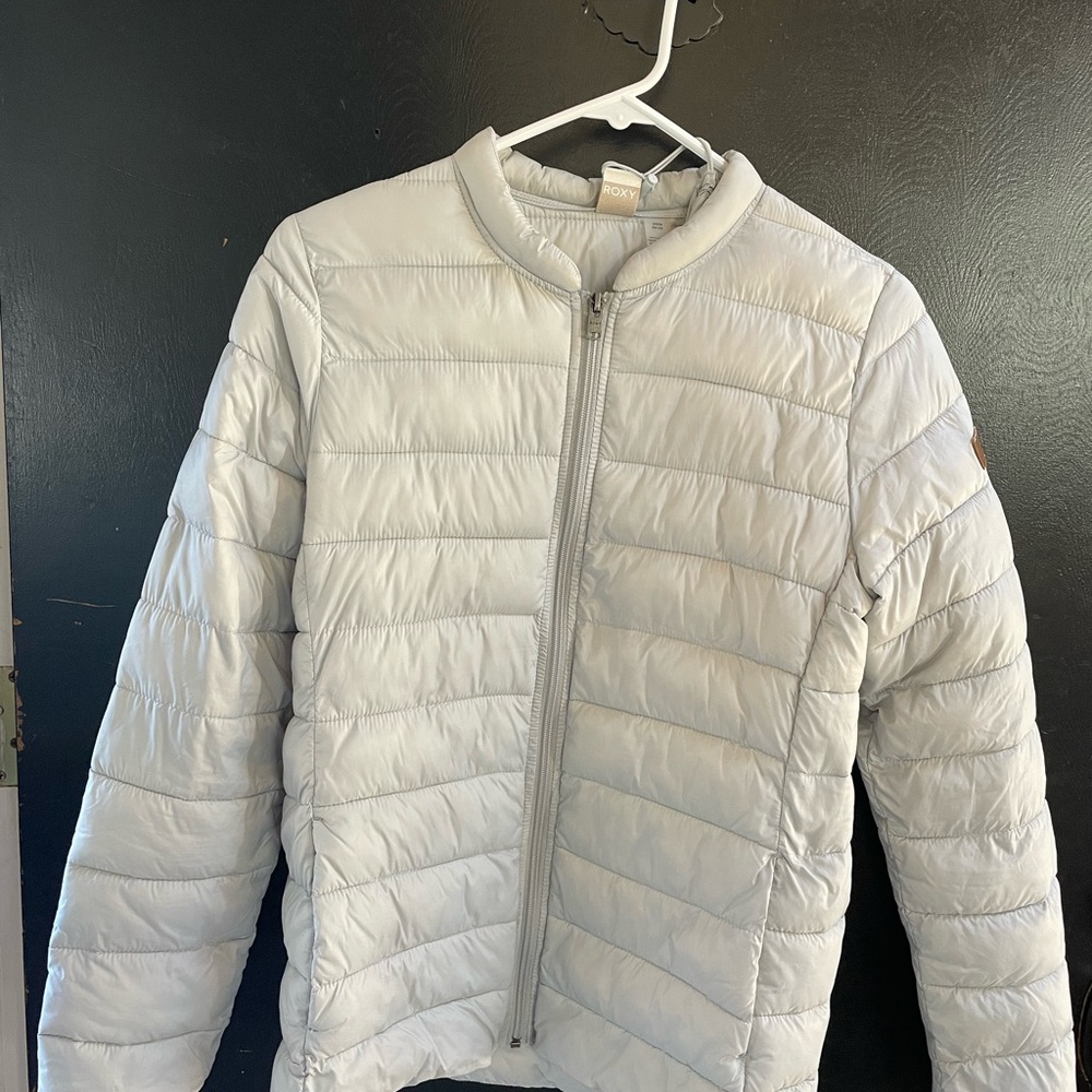Roxy Light Gray Quilted Jacket